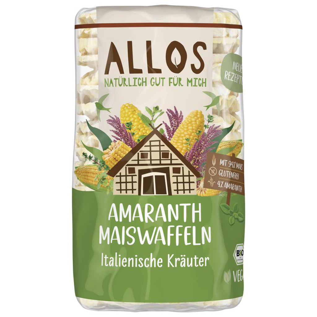Allos Amaranth Mais-Waffeln Italienische Kräuter glutenfrei bio