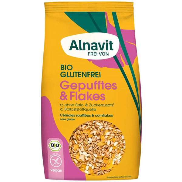 Alnavit Gepufftes & Flakes BIO glutenfreie Frühstückscerealien Vegan