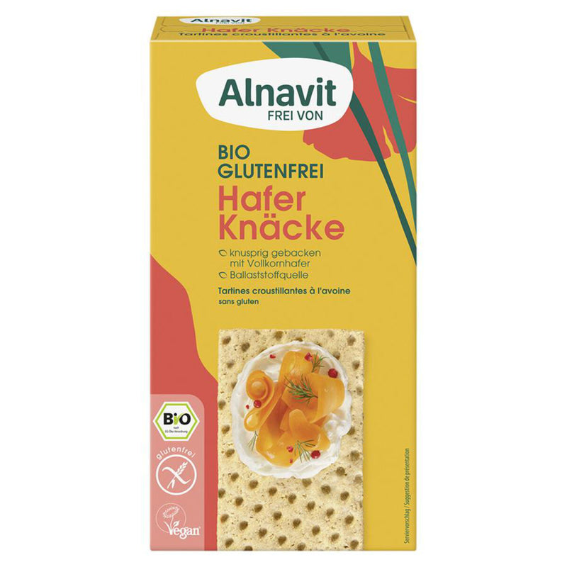 Alnavit Hafer Knäcke Bio glutenfrei Knusperbrot Knäckebrot vegan
