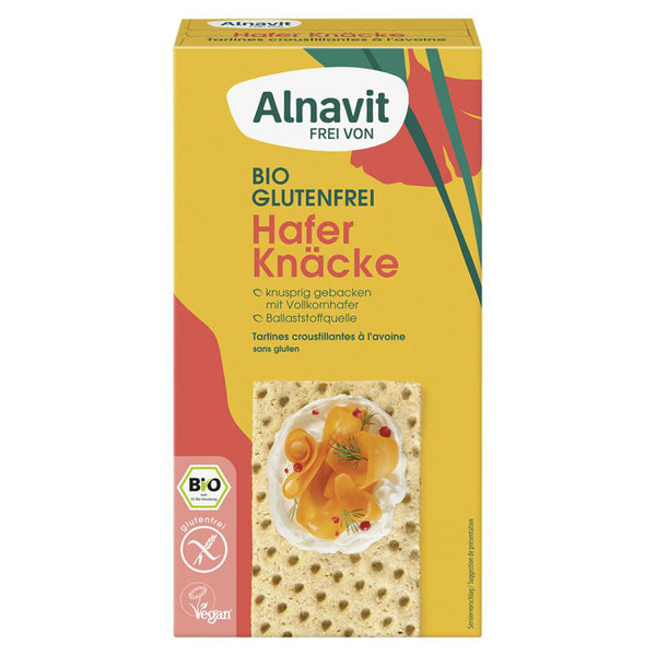 Alnavit Hafer Knäcke Bio glutenfrei Knusperbrot Knäckebrot vegan