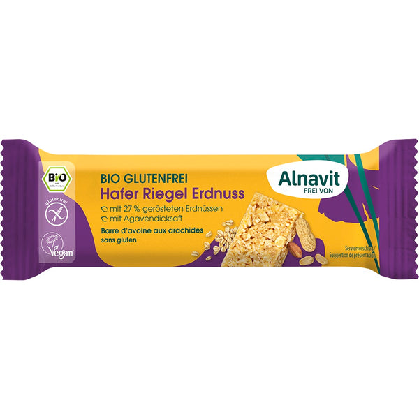 Alnavit Hafer Riegel Erdnuss glutenfrei weizenfrei bio vegan