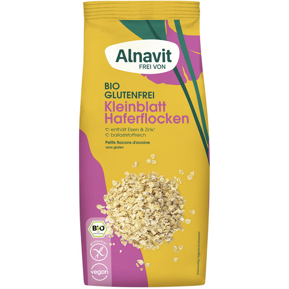 Alnavit Haferflocken Kleinblatt BIO glutenfrei weizenfrei vegan Müsli