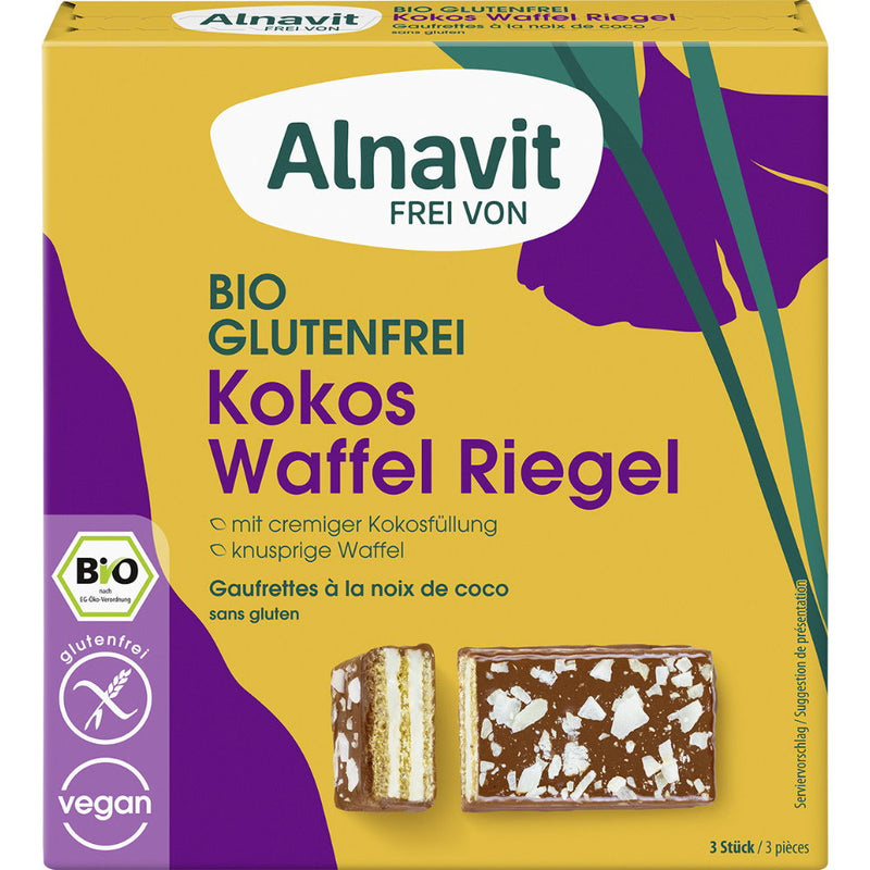 Alnavit Kokos Waffel Riegel glutenfrei bio vegan weizenfrei