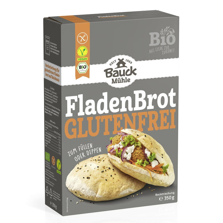Bauckhof Fladenbrot Backmischung glutenfrei weizenfrei vegan bio