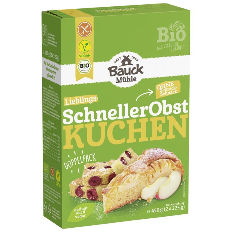Bauckhof Backmischung Schneller Obstkuchen glutenfrei weizenfrei Bio