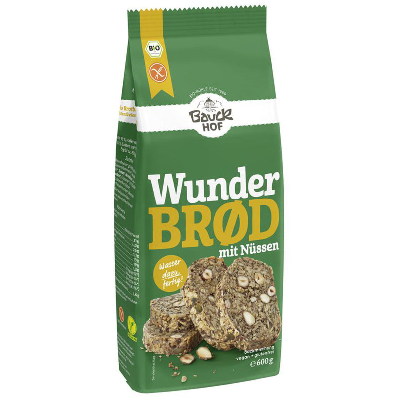 Bauck Mühle Bauckhof Wunderbrod mit Nüssen Backmischung glutenfrei Zöliakie