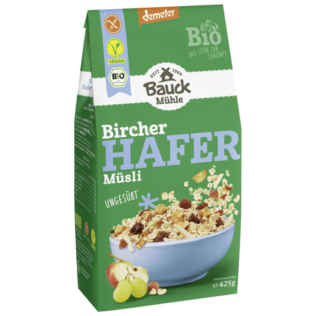 Bauckhof Bircher Hafermüsli glutenfrei weizenfrei bio vegan Müsli