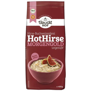 Bauckhof Hot Hirse Morgengold Porridge Brei glutenfrei weizenfrie bio vegan basenküche