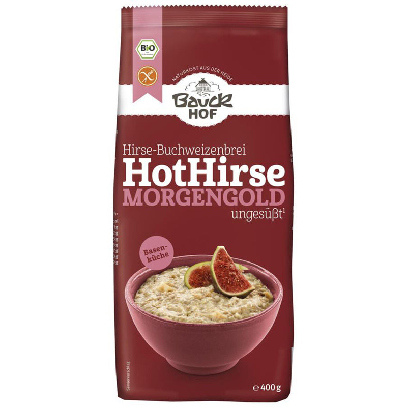 Bauckhof Hot Hirse Morgengold Porridge Brei glutenfrei weizenfrie bio vegan basenküche