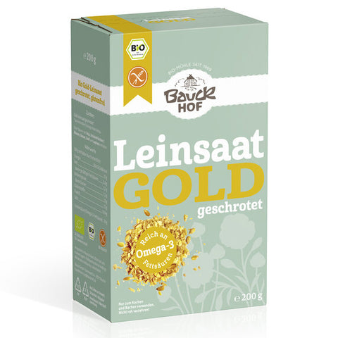 Bauck Leinsaat Gold geschrotet Leinsamen glutenfrei bio Omega3 – easyglutenfree.shop