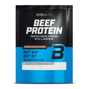 BioTechUSA Beef Proteinpulver Schoko Kokos 30g Portionsbeutel glutenfrei
