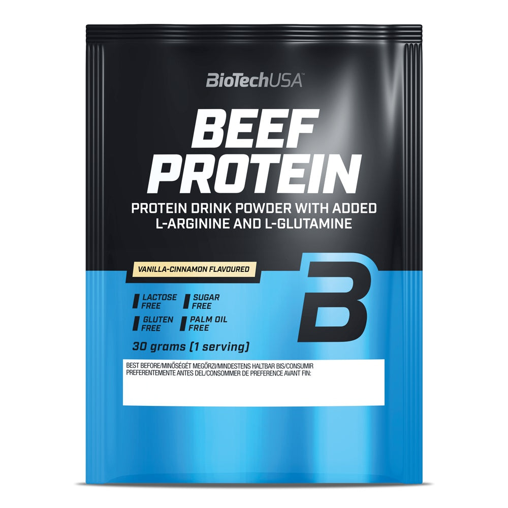 BioTechUSA Beef Proteinpulver Drink Vanille Zimt 30g glutenfrei