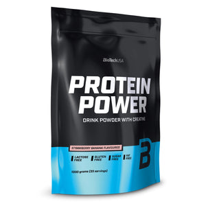 BioTechUSA Protein Power Erdbeer Banane glutenfrei Proteinshake