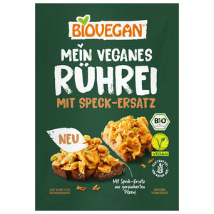 Biovegan Veganes Rührei mit Speck-Ersatz glutenfrei weizenfrei