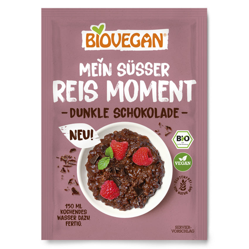 Biovegan Mein Süßer Reismoment Dunkle Schokolade glutenfrei bio vegan