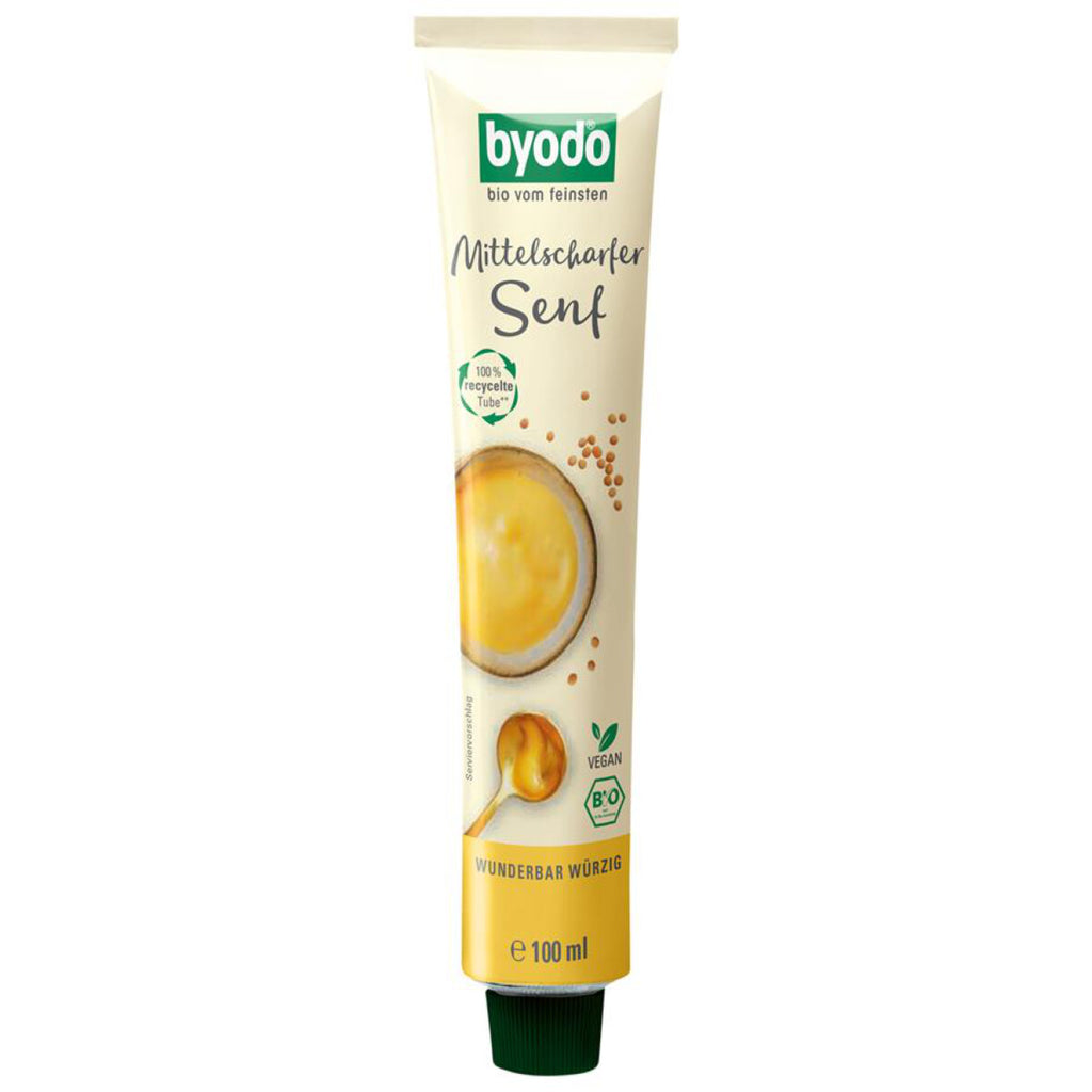 Byodo Mittelscharfer Senf Tube 100ml glutenfrei weizenfrei bio vegan