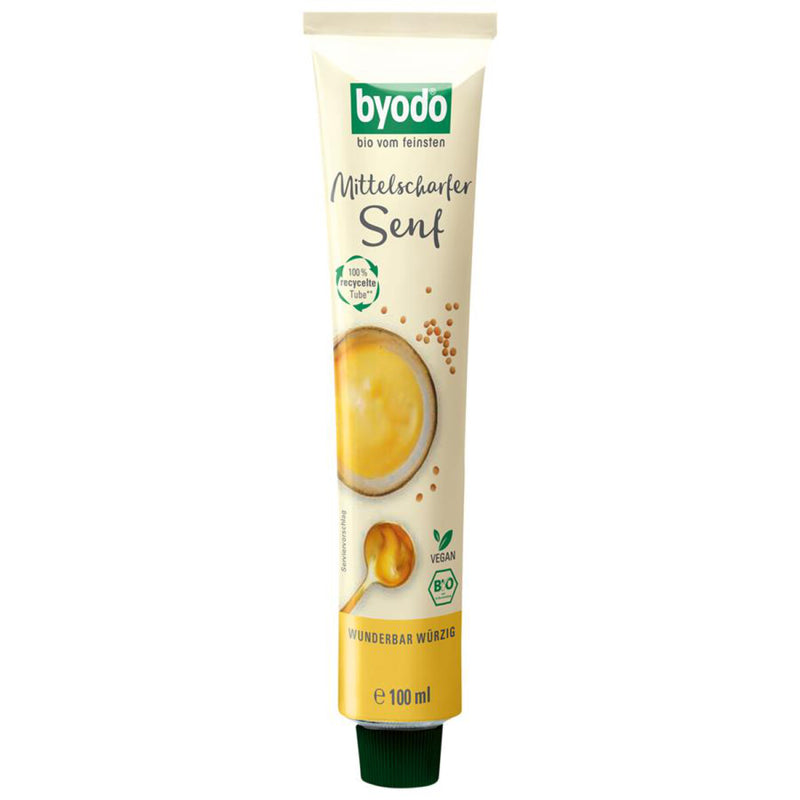 Byodo Mittelscharfer Senf Tube 100ml glutenfrei weizenfrei bio vegan