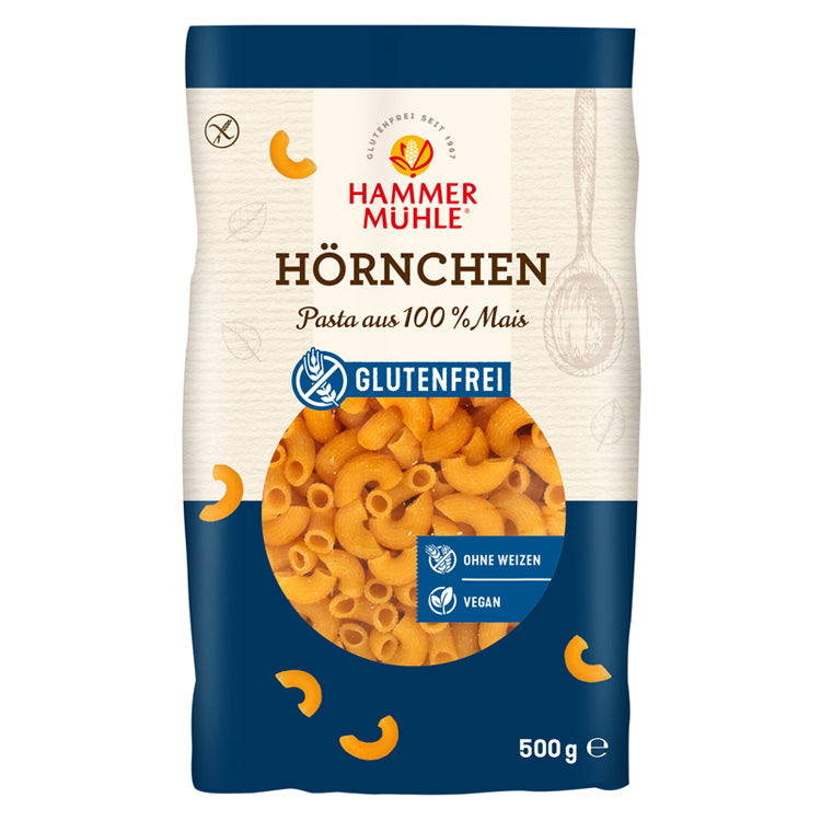 Hammermühle Hörnchen Nudeln Pasta Glutenfrei Weizenfrei Laktosefrei