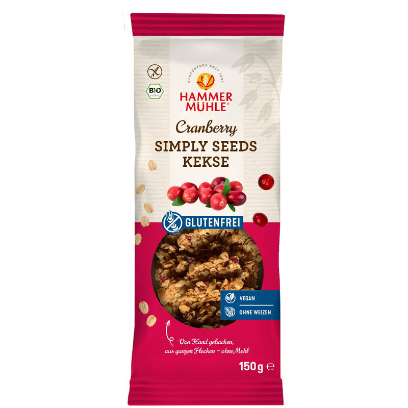 Hammermühle Simply Seeds Kekse Cranberry glutenfrei vegan bio