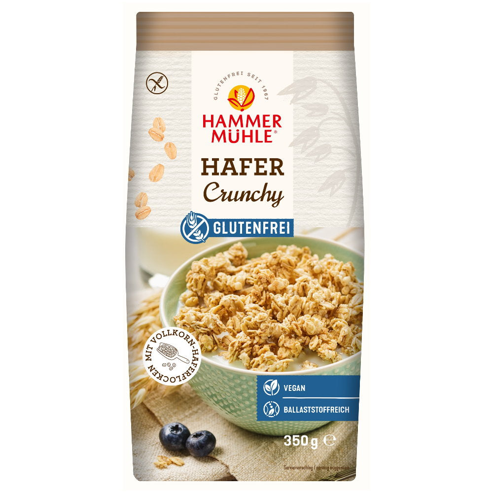 Hammermühle Hafer Crunchy glutenfrei weizenfrei Zöliakie Frühstück Flakes