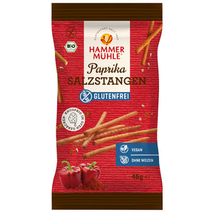 Hammermühle Bio Paprika Salzstangen Snack glutenfrei weizenfrei vegan