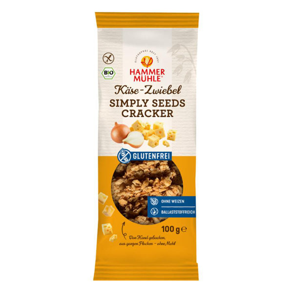 Hammermühle Simply Seeds Cracker Käse Zwiebel glutenfrei weizenfrei