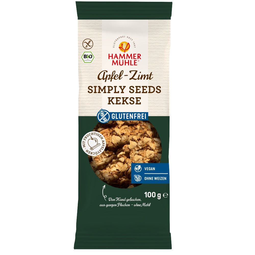 Hammermühle Simply Seeds Kekse Apfel-Zimt glutenfrei bio vegan