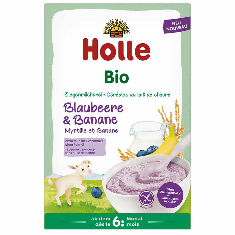 Holle Ziegenmilchbrei Blaubeere Banane glutenfrei ab dem 6. Monat bio