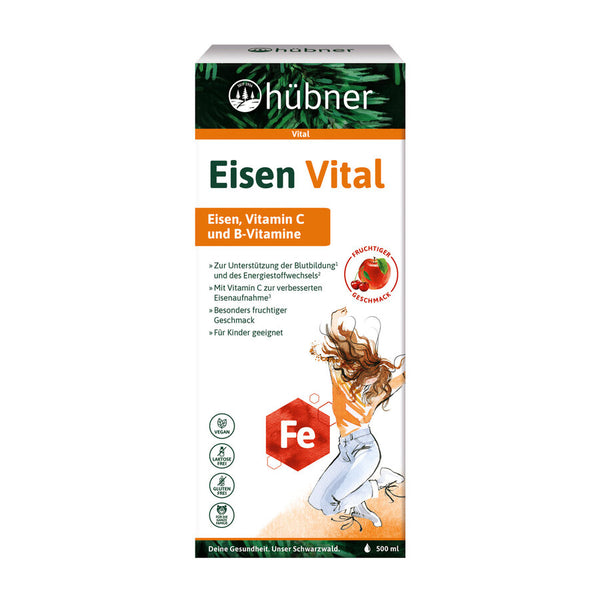 Hübner Eisen Vital Saft 500ml mit Vitamin C glutenfrei vegan bio