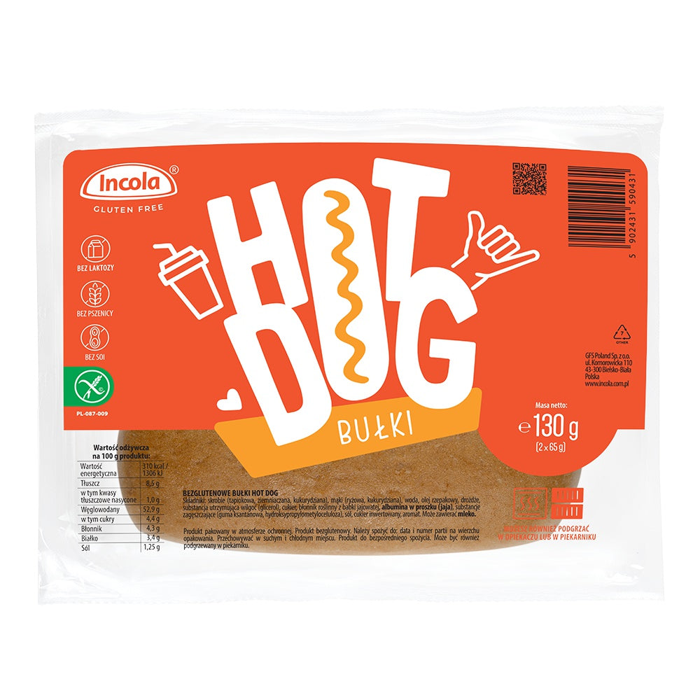Incola Hot-Dog Brötchen Brot glutenfrei weizenfrei Zöliakie