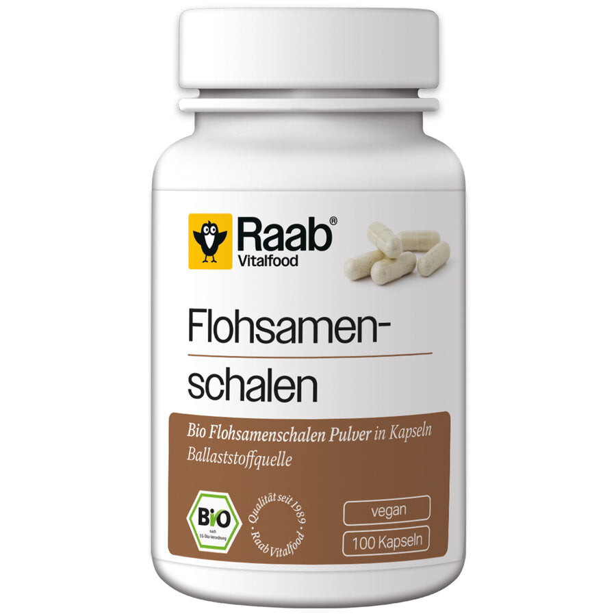 Raab Flohsamenschalen Kapseln glutenfrei laktosefrei bio vegan