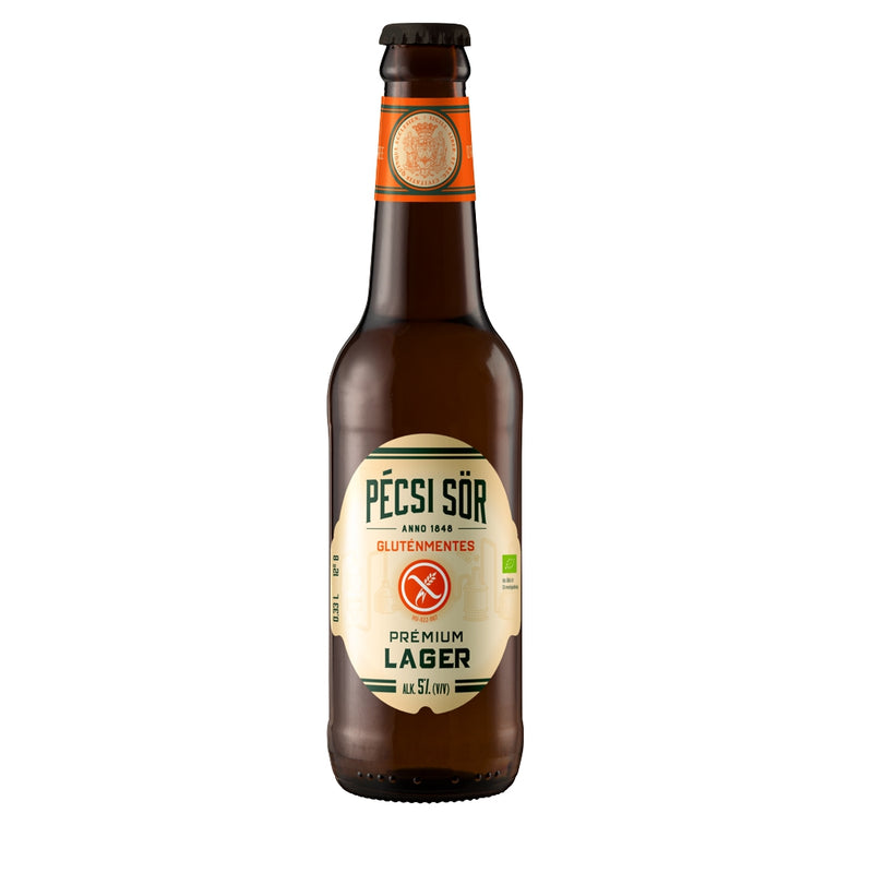 Pecsi Premium Lager Bier 0,33 liter glutenfrei bio vegan Ungarn easy gluten free shop