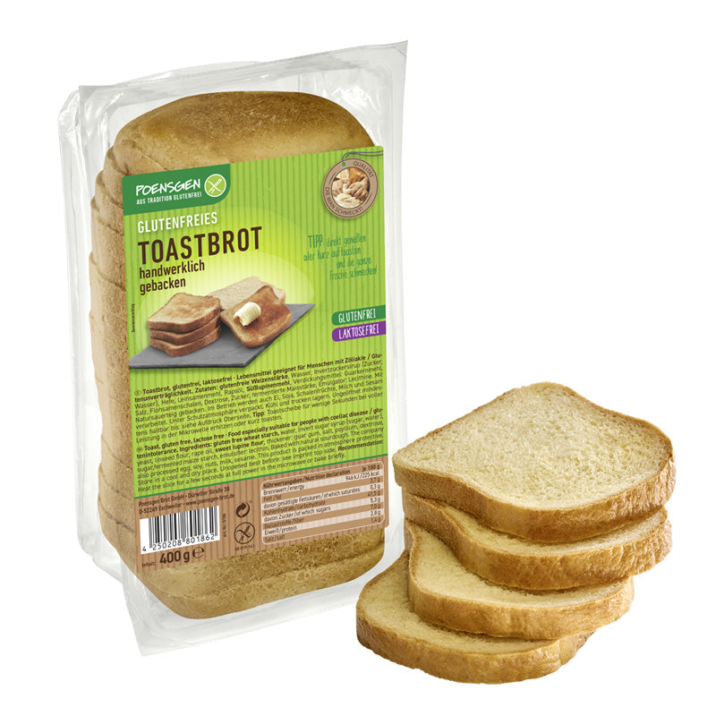 Poensgen Diätbäckerei Toastbrot Sandwich in scheiben glutenfrei Zöliakie