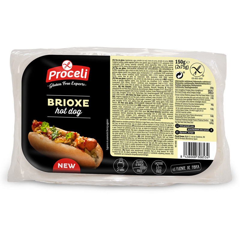 Proceli Hot Dog Brioche Brötchen glutenfrei weizenfrei verzehrfertig