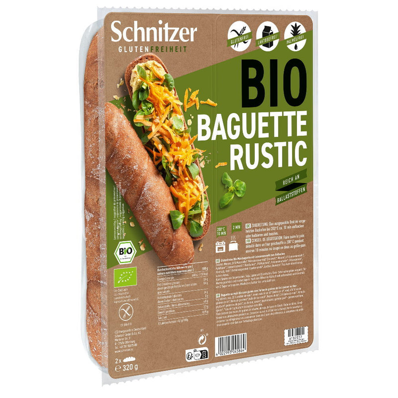 Schnitzer Baguette Rustic Brot Gebäck glutenfrei weizenfrei Zöliakie bio vegan