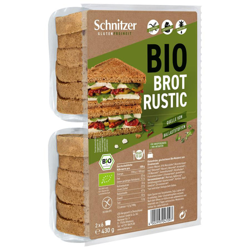 Schnitzer Brot Rustic Dark geschnitten Gebäck glutenfrei bio weizenfrei