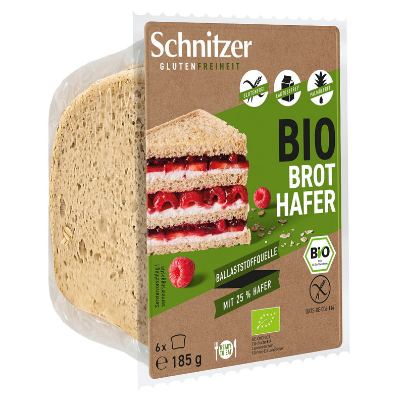 Schnitzer Brot Hafer in Scheiben glutenfrei weizenfrei laktosefrei bio