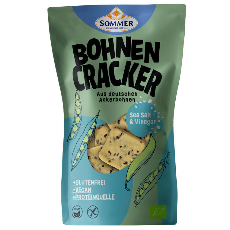 Sommer Bohnen Cracker Meersalz Essig glutenfrei weizenfrei bio vegan