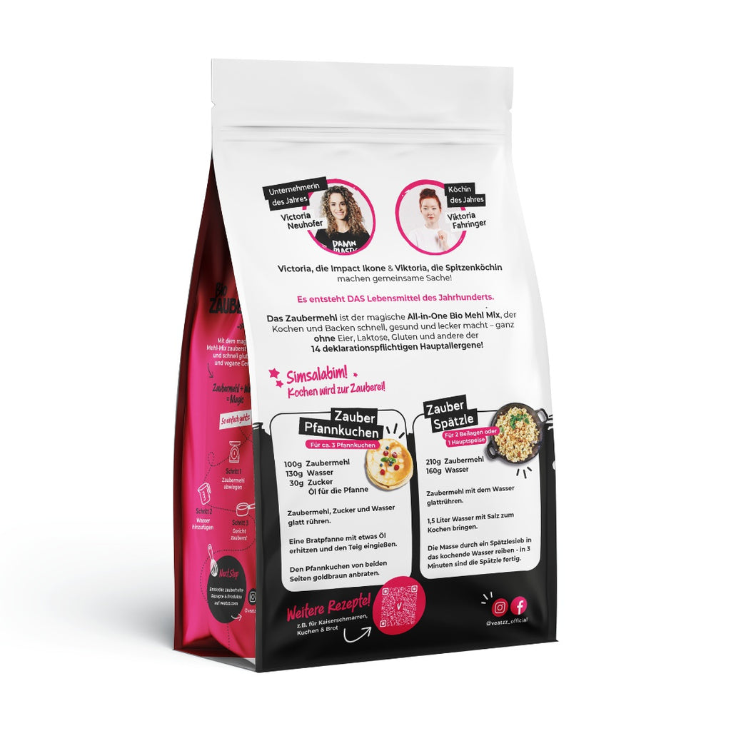 Veatzz Zaubermehl Bio Backmischung glutenfrei vegan weizenfrei Viktoria Fahringer