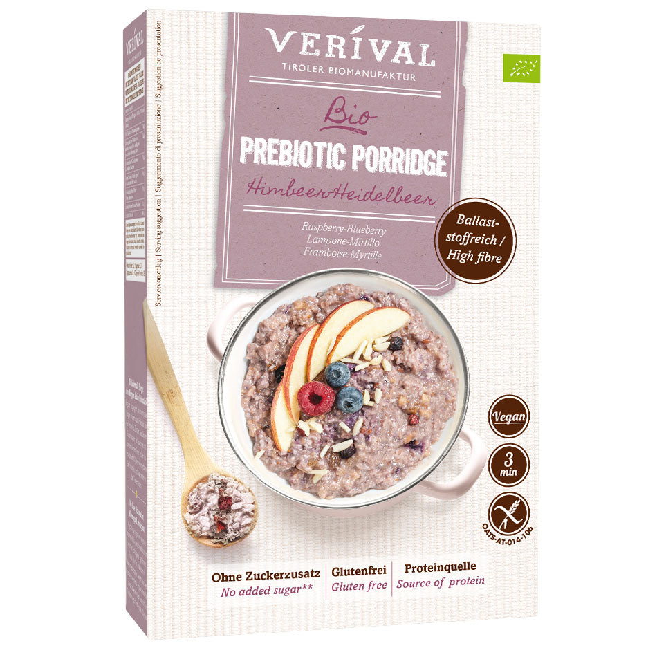 Verival Prebiotic Porridge BIO Heidelbeere Himbeere glutenfrei vegan