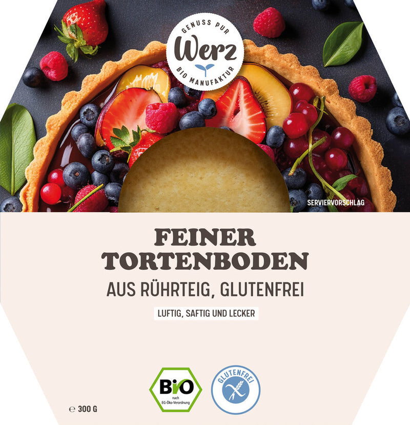 Werz feiner Tortenboden Kuchenboden aus Rührteig glutenfrei weizenfrei bio