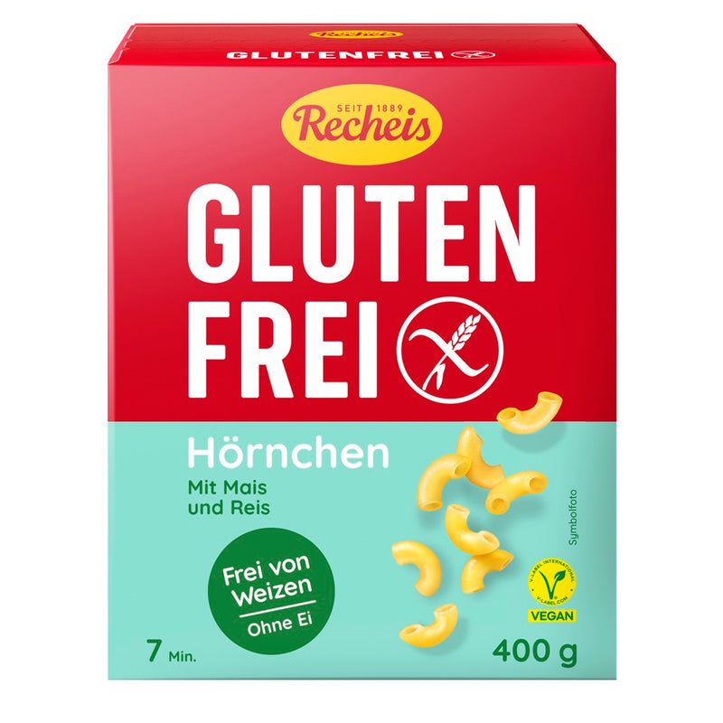 Recheis Hörnchen Nudeln Pasta glutenfrei weizenfrei vegan Zöliakie