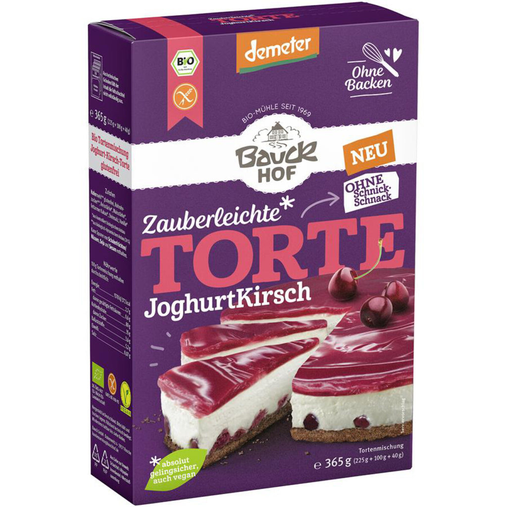 Bauckhof Backmix Joghurt Kirsch Torte glutenfrei weizenfrei Zöliakie