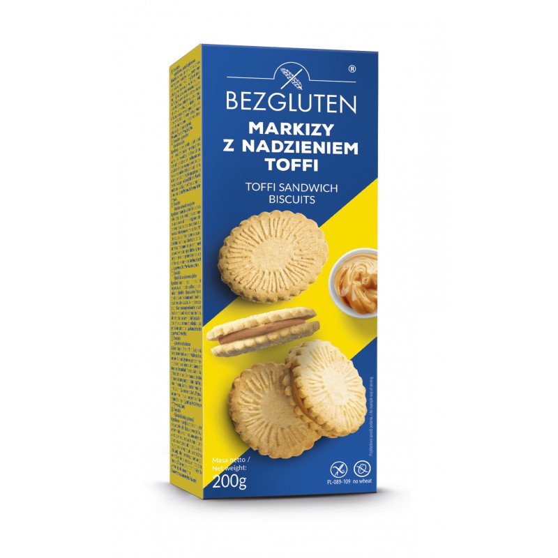 Bezgluten Toffi Sandwich Kekse glutenfrei weizenfrei