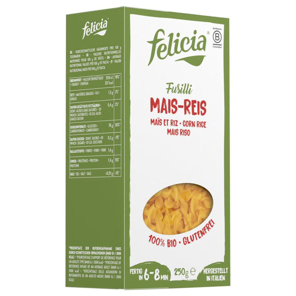 Felicia Mais Reis Fusilli Pasta Bio glutenfrei weizenfrei laktosefrei