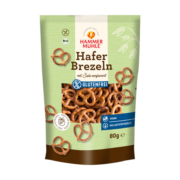 Hammermühle Hafer Brezeln BIO glutenfrei weizenfrei Snack Zöliakie