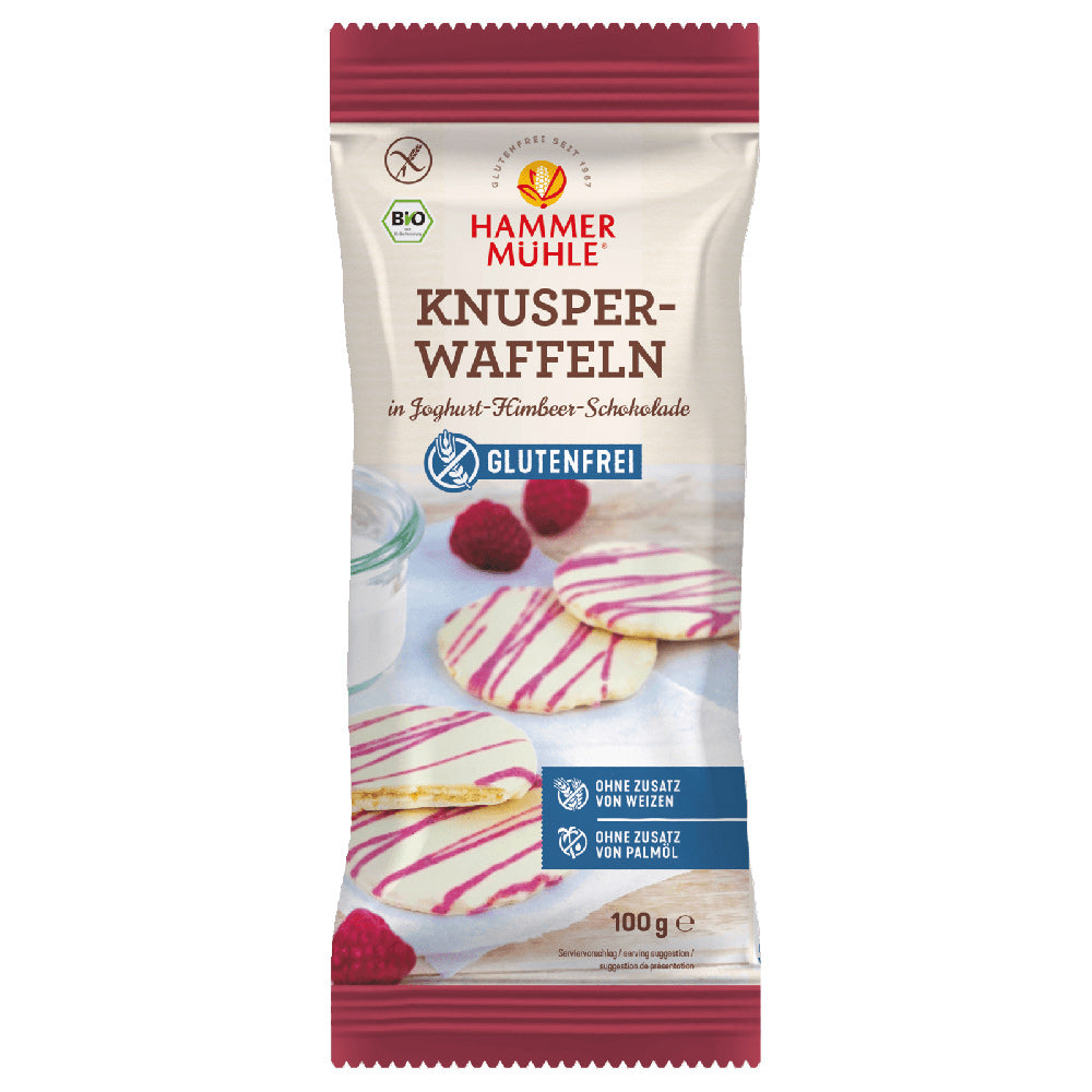 Hammermühle Knusperwaffeln Joghurt-Himbeer glutenfrei weizenfrei bio
