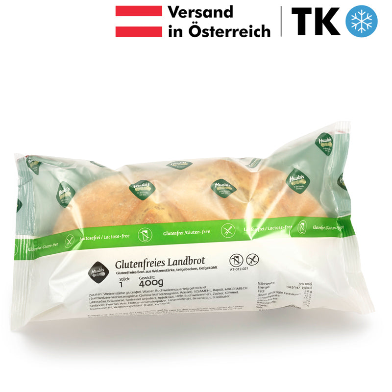 Haubis Landbrot Laib 400g Tiefkühlprodukt glutenfrei Zöliakie