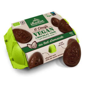 Ikalia Kakao Ostereier mit Mandelmilch vegan glutenfrei weizenfrei bio