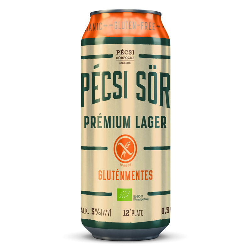 Pecsi Brewery Premium Lager Bierdose 0,5l glutenfrei weizenfrei Zöliakie